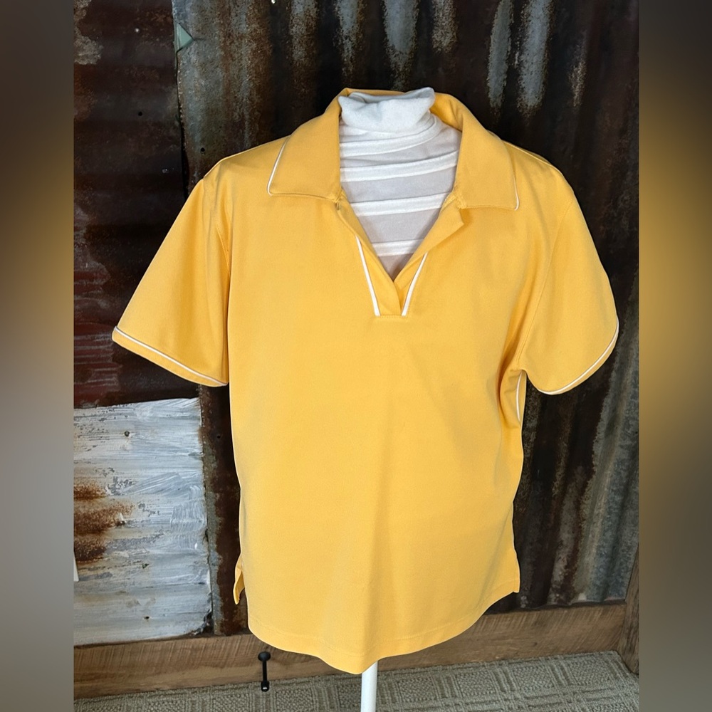 Perry Ellis Golf Cool swing Polo Shirt-Yellow-Size Large - Picture 2 of 8